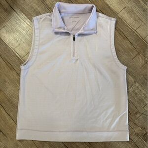 Hickey Freeman Men’s Large Vest Performance Fabric Purple Stripe 1/4 Zip